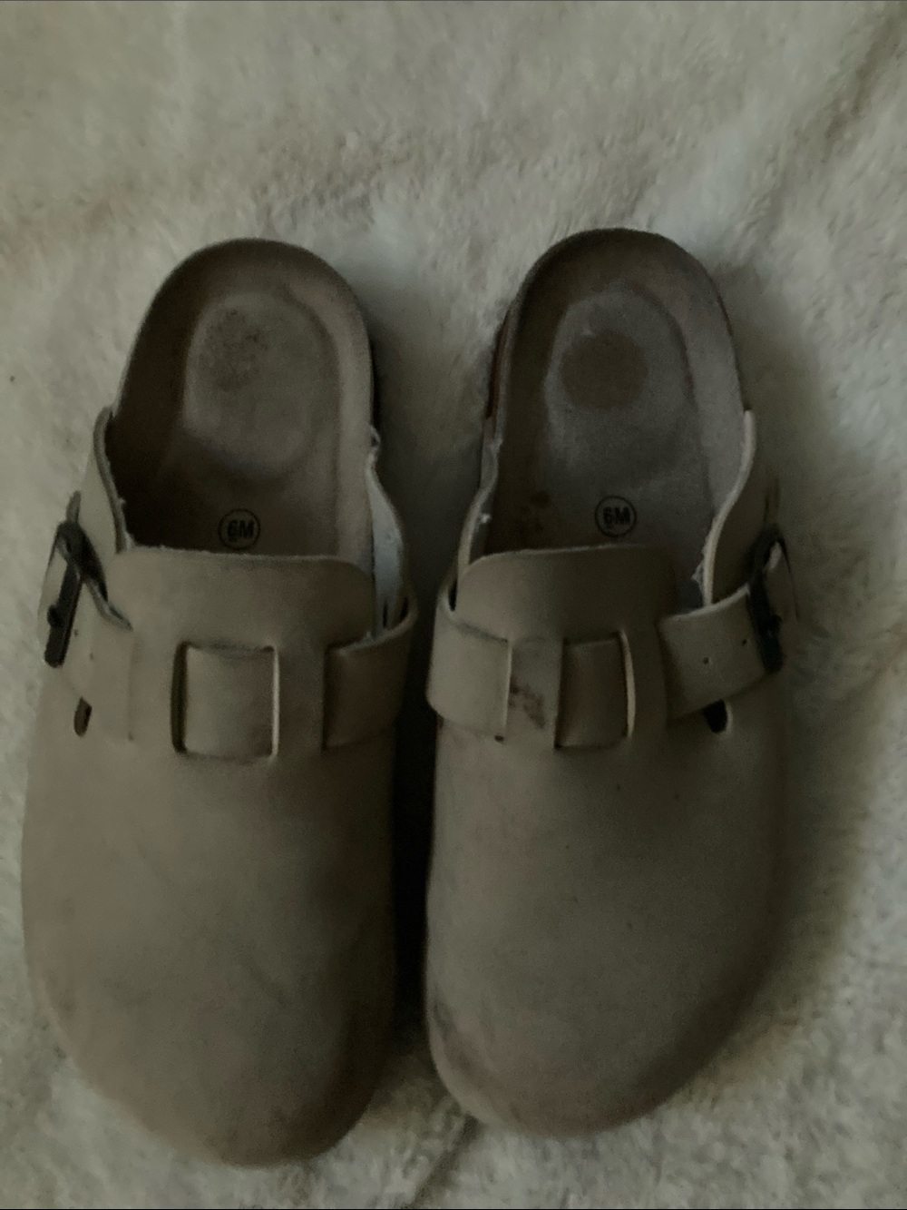 Women’s Suede Clog Mule in Taupe